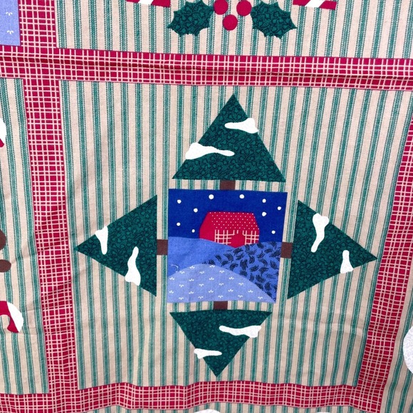 Vtg VIP Cranston Snowman Sampler Quilt Fabric Panel Christmas Gingerbread 35x44" - Picture 6 of 8
